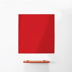 Magniplan Magnetic Glass Wipe Board Per Ufficio, Sala Riunioni, Aula, Home Office, Sala Giochi E Camera Da Letto - 600mm x 450Mm - Rosso