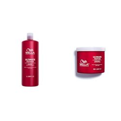 Wella Professionals ULTIMATE REPAIR Shampoo Professionale 1L e Conditioner Professionale Idratante 500ml per Capelli Danneggiati