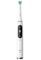 Oral-B iO 9 Special Edition Brosse à dents électrique avec technologie magnétique et micro vibrations, 7 modes, analyse des dents 3D, écran couleur, étui de chargement et sac de beauté, albâtre blanc