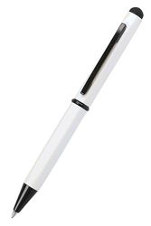 Online Hexagon Stylus Ballpoint Pen, White, Aluminium, D1 Refill, Blue Ink, Touchpen, Pack of 1