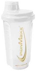 IronMaxx Shaker à protéines - Blanc Or 700 ml | Shaker à protéines avec bouchon vissé, passoire, échelle | anti-fuite, sans BPA, lavable