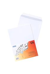 Bantex Enveloppen DIN C4 (32,4 x 22,9 cm) / enveloppen met plakstrips, 50 stuks in folieverpakking (wit)
