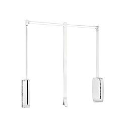 Emuca hanging, pull down wardrobe rail lift, adjustable width 600-830mm (23,6-32,6 inch, titanium colour, Steel and plastic