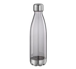 cilio ELEGANT Vattenflaska grå transparent | 700 ml | Tritan/satinerat rostfritt stål | BPA-fri | Lämplig för kolsyra | bryt- och läckagesäker | med skruvlock | Drycker upp till 50 °C