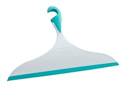 WENKO Raclette de Douche, raclette Salle de Bain, avec Crochet de Suspension, XL, L34 cm, Loano, Turquoise