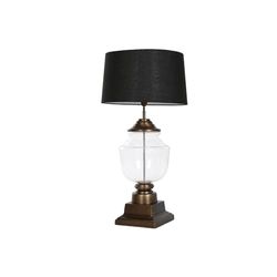 LAMPARA SOBREMESA ACERO PATINADO CRISTAL 55X55X106