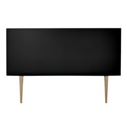 Duérmete Online Cabecero Viena Acolchado + Patas, Tapizado Premium en Polipiel de Alta Gama, Práctico y de Atractivo Diseño, Madera, Negro, 170 x 60 cm (Cama 160)