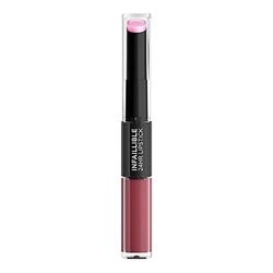 L'Oréal Paris Infaillible 2-Step 209 Violet Parfait, Lippenstift für 24 Stunden volle Lippen mit feuchtigkeitsspendendem Lippenpflege-Balsam