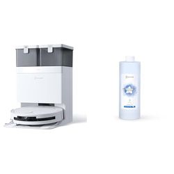 ECOVACS DEEBOT T50 OMNI Robot Aspirapolvere Lavapavimenti, Bianco, con soluzione detergente 1L *3