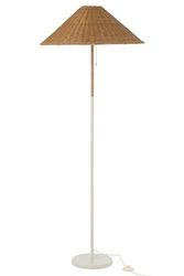 J-Line Lampadaire Metal/Rotin Blanc/Naturel