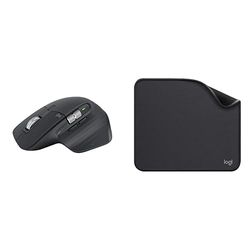 Logitech MX Master 3S-Mouse wireless ad alte prestazioni con scorrimento ultraveloce, ergonomico & Mouse Pad - Studio Series, per Computer con Base in Gomma Antiscivolo