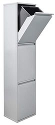 Arregui Basic Caixote para lixo e reciclagem de aço com 3 compartimentos