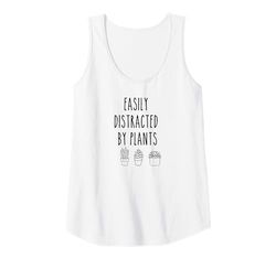 Womens Plants Lover Shirt Easily Distracted by Plant Mom Plant Dad Tank Top