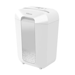 Fellowes Papiervernietiger LX70, persoonlijke papiervernietiger met nietjes, paperclips en creditcard, kruissnede, mand 18 l, capaciteit: 11 vellen, wit