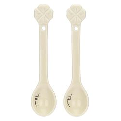 THUN, Set of 2 Porcelain Teaspoons, Gift Idea for Home and Kitchen, 15 x 2 cm