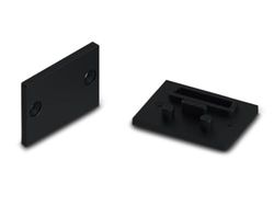 Tapa de aluminio para difusor Pmma de aluminio epoxy sin agujero de cable, color negro