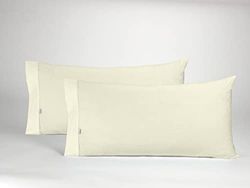 Pack de dos fundas de almohada, color crema. 45x90 cm
