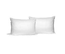 Italian Bed Linen Couple of Plain Color Pillowcases, White, 52 x 82 cm