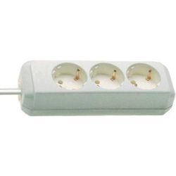 Brennenstuhl Eco-Line Extensão de tomadas com 3 tomadas de energia (cabo de 3 m, sem interruptor) branco