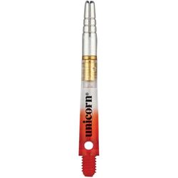 Unicorn Rotating Dart Shafts | Gripper 360 Two-Tone | Durable Polycarbonate with Alloy Flight Holder | Red | Medium 44.9 mm | 3 Stems
