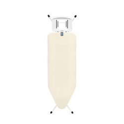 Tabla de Planchar Brabantia C, 124x45cm - Ecru | 100% algodón Comercio Justo | Tabla de Planchar Estable y Grande | Plegable, Altura Ajustable, Soporte para Plancha Vapor | Cert. Comercio Justo y C2C