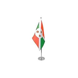 BANDERA de MESA de lujo de BURUNDI 22x15cm en raso - BANDEROLA de DESPACHO BURUNDÉSA 15 x 22 cm - AZ FLAG