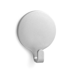 Zarivy Circular Adhesive Hanger, Matt Chrome Finish, Ideal for organizing Spaces and Hanging Light Objects on Smooth Surfaces.