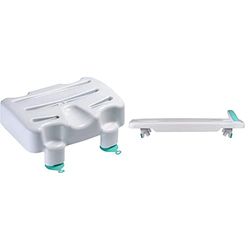 Helping Hand Company Kingfisher Bath Seat. Lightweight White Plastic Bath seat with Suction Cup feet. 12” (300mm) high, 158kg/25 Stone Weight Limit. & Helping Hand Kingfisher White Plastic Bath Board