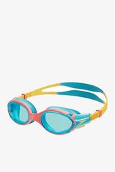 Speedo Biofuse 2.0 uniseks kinderbril, gepatenteerde eenvoudige aanpassing, anti-condens, anti-lek, verbeterde pasvorm, verbeterd comfort, koraalstrand/bout/blauwe lens, eenheidsmaat