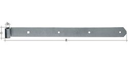 Alberts 314149 Penture | en différents modèles | galvanisée à chaud | gond Ø 16 mm | taille 500 x 45 mm