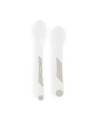 Twistshake 2x Babylepels, 1x Lange Handgreep + 1x Kort Handgreep, Lepels voor Voedende Spenen voor Baby's Peuters, 4+ Maanden, BPA-vrij, Wit