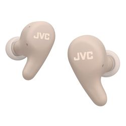 JVC HA-A23T-T True Wireless Gumy Premium hoofdtelefoon met ruisonderdrukking, Bluetooth 5.4, omgevingsgeluidsmodus, 26 uur batterijduur en doorschijnend oplaadetui, USB-C, bruin