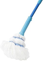 SPONTEX - Twist Mop - Balai à franges microfibre non rayant - Système d'essorage intégré - Manche télescopique ultra compact - 1 Balai