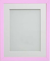 Frame Company Jellybean Range Pink Wooden 10x8 inch Picture Photo Frame with White Mount for Image 8x6 inch * Choice of Colours & Sizes* Fitted with Perspex