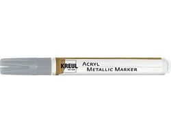KREUL 46262 - Acryl Metallic Marker Medium, met ronde punt ca. 2-4 mm, zilver, permanente acrylverf met metaaleffect, voor filigreinaccenten