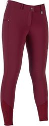 HKM Livigno - Pantalones de equitación de Silicona con Parche en la Rodilla para Mujer, Color Burdeos, Talla 28