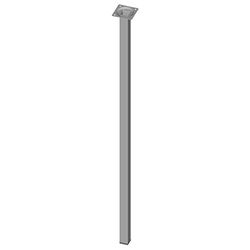 Element System 11101-00015, Pernas para móveis com base para aparafusar, tubo de aço quadrado