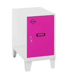 Simon Rack Casier Vestiaire Metallique Petit, 575x300x500 mm, Armoire Metallique Petit, Comprend la Clé, Blanc/Rosé - Simonlocker