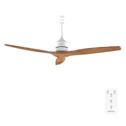 Cecotec Deckenventilator EnergySilence Aero 5270 White&BlackWood, DC-Motor 40W, 132 cm, Fernbedienung, Timer, 6 Geschwindigkeiten, Sommer und Winter, Höhenverstellbar 15 oder 25 cm, Leise