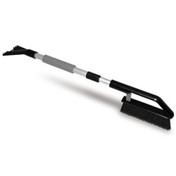 ToM PaR Brosse et grattoir | 2en1 | Canne télescopique | Poignée Ergonomique et Souple | Brosse à Neige et Gratte-Glace | Brosse de Nettoyage | Longueur : 82-110cm | Gris