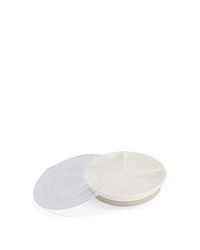 Twistshake Prato dividido com tampa PP e fundo de silicone, alimentação para bebés, prato com divisões selado na base com 3 compartimentos, louça, sem BPA, 6 meses, branco
