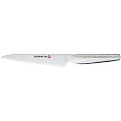 Global Ni Range 12cm Flexible Serrated Utility Knife, CROMOVA 18 Stainless Steel, GNS-08