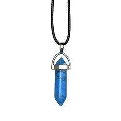 VIE Double Point Pencil Pendant, Black String, Turquoise