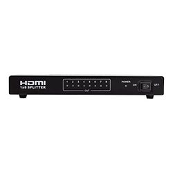 Divisor HDMI, HDMI Splitter 1.4 Premium 4Kx2K, 1x8 8 Puertos HDMI 1080P HDCP 1.3, 3D 4K Blue-Ray