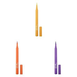 3INA MAKEUP - Vegan - Cruelty Free - Liquid Eyeliner Set - Colour Purple Orange Yellow - Eye Makeup Kit Colourful Matte Liquid Eyeliners - Longwearing and Smudge Proof Formula - Precise Tip