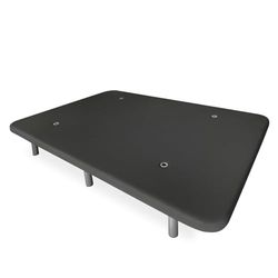 Somnia Descanso - Base tapissée 3D renforcée, Grande stabilité avec 5 Barres transversales et 6 Pieds métalliques filetés de 25 cm, 90 x 190, Noir
