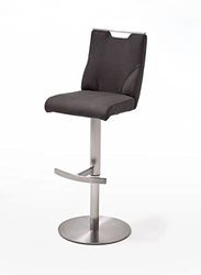 Robas Lund Tabouret de Bar Anthracite Optique Nubuck Tournable 360°, Chaise Bar réglable en Hauteur, Giulia C