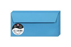 Clairefontaine 120021C - Pacco da 50 Buste autoadesive - Formato DL 11x22cm - 120g/m² - Colore blu turchese -Inviti eventi e corrispondenza - Gamma Pollen - Carta Premium