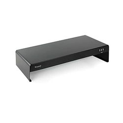 VoltShine Support élévateur pour Moniteur/Ordinateur Portable, 3 Ports USB, Couleur Noire - Optimise l'espace et Posture Ergonomique au Travail.