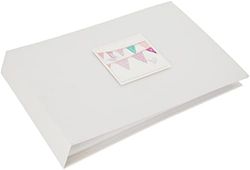 WHITE COTTON CARDS Tiny Album Photo Valeur fanions, Blanc